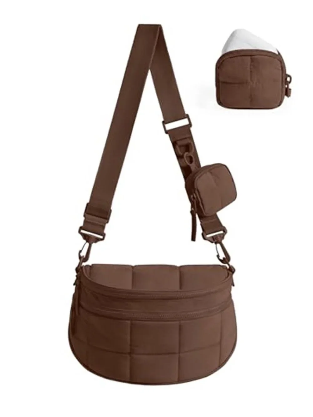 Women's Crossbody Bag Puffer Cute Bum Bag with Pouch